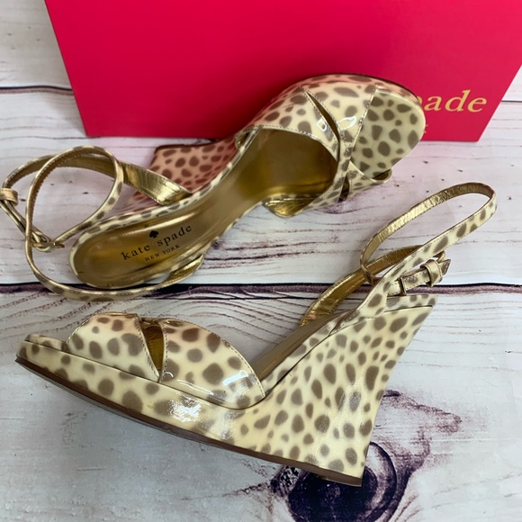 kate spade Shoes - KATE SPADE Animal Print Wedge With Box & Dust Bag